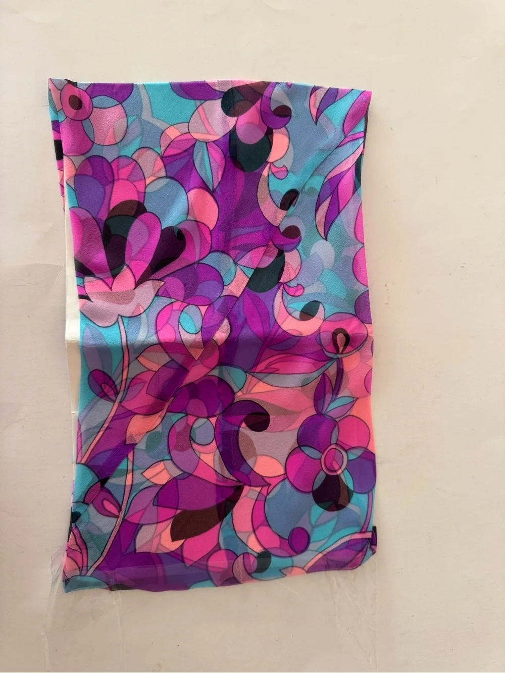 Pure Silk Smoke Ring Scarf - Multicolor Floral